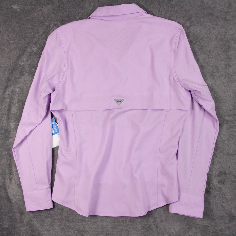 COLUMBIA Women's S PFG Tamiami‎ II Purple Hydrangea Long Sleeve Shirt - Picture 10 of 14